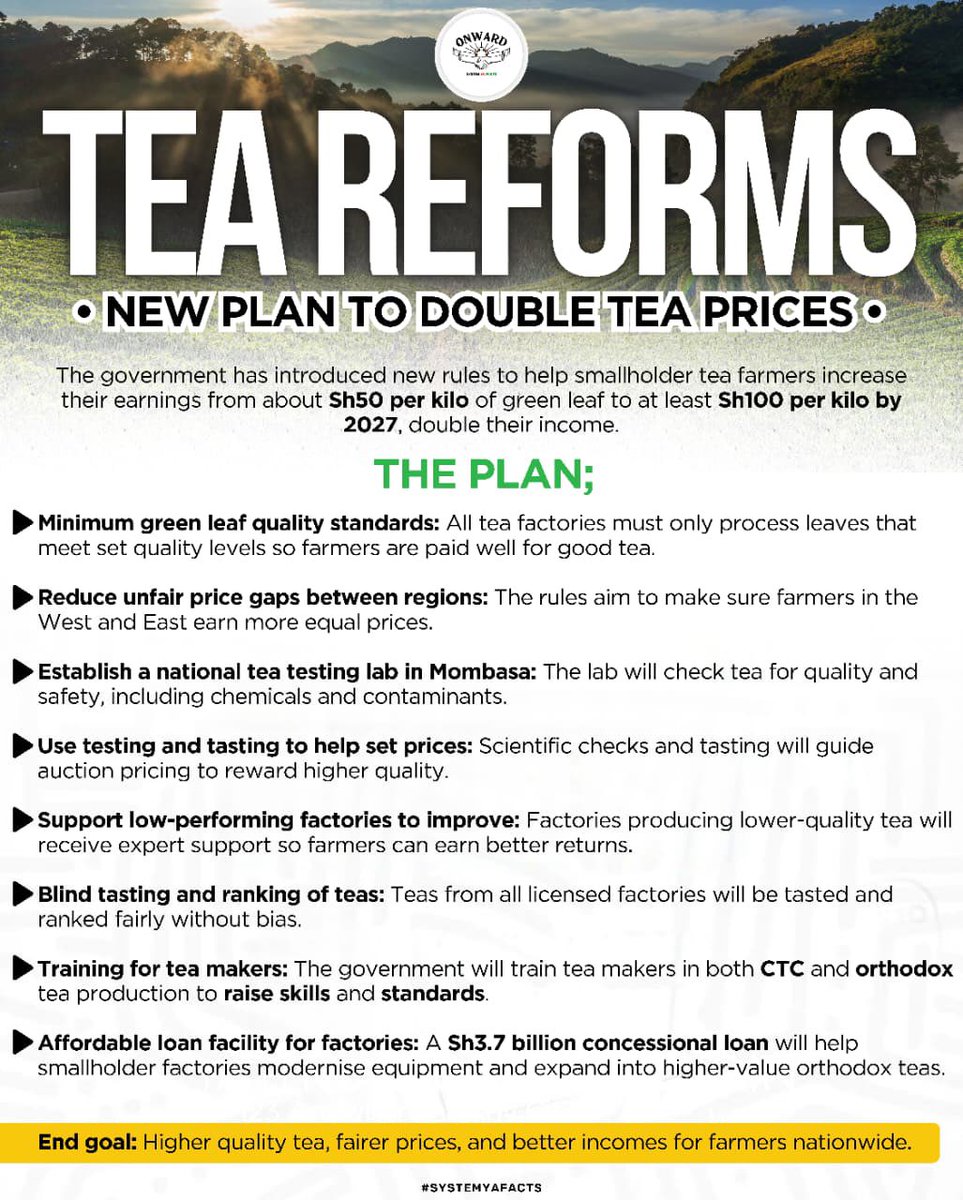 BerylKosgey's tweet photo. Policies that speak directly to farmers’ pockets, not just headlines. Wakulima wanahesabika.

#TeaReforms
Double Price
Pesa Mfukoni https://t.co/yd0d8OltSp