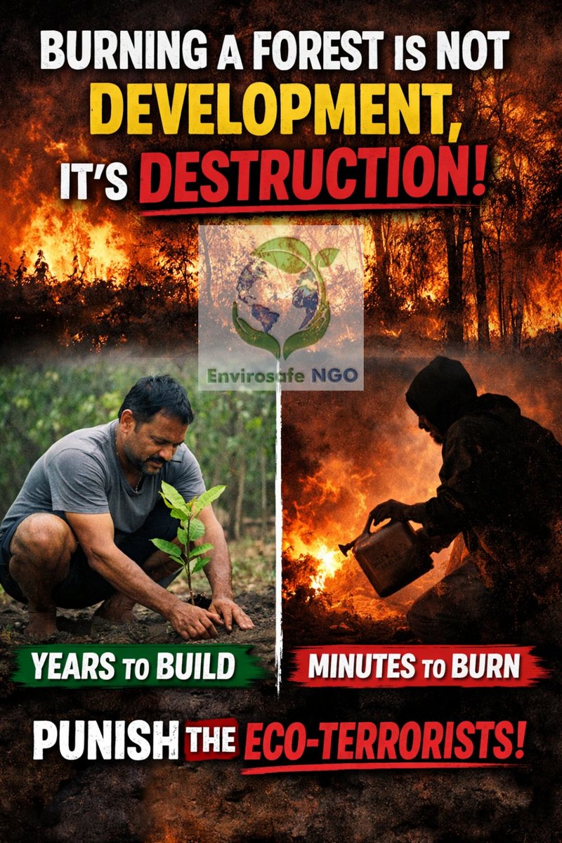 EnvirosafeN's tweet photo. Years to build. Minutes to burn.
The arson at Molai Kathoni is an environmental crime, not development.
Those who burn forests burn our future.
Justice must be delivered.
#MolaiKathoni #EnvironmentalCrime #ForestArson #SaveOurForests #ProtectNature https://t.co/zFDwIAHMYc