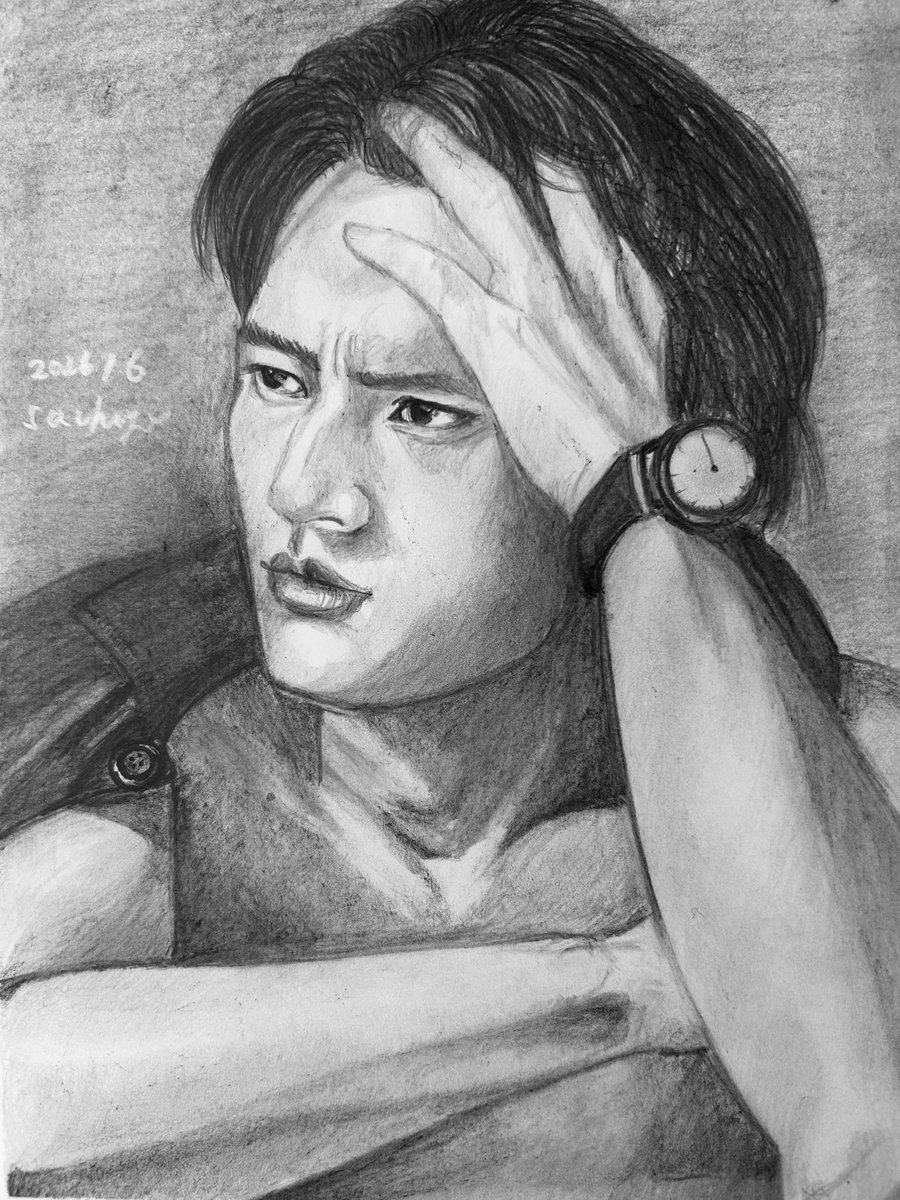 眉間のシワまで良い·͜·ᰔᩚ #水上恒司 #鉛筆画練習中