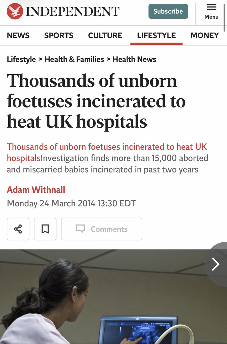 أثار تقرير صحفي بريطاني نُشر عام 2014 موجة واسعة من الجدل داخل المملكة المتحدة وخارجها، بعدما كشف أن عدداً من مستشفيات هيئة الخدمات الصحية الوطنية البريطانية قامت بحرق بقايا أجنّة ناتجة عن عمليات إجهاض أو إجهاض تلقائي ضمن النفايات الطبية، وفي بعض الحالات داخل محارق تُستخدم لتوليد