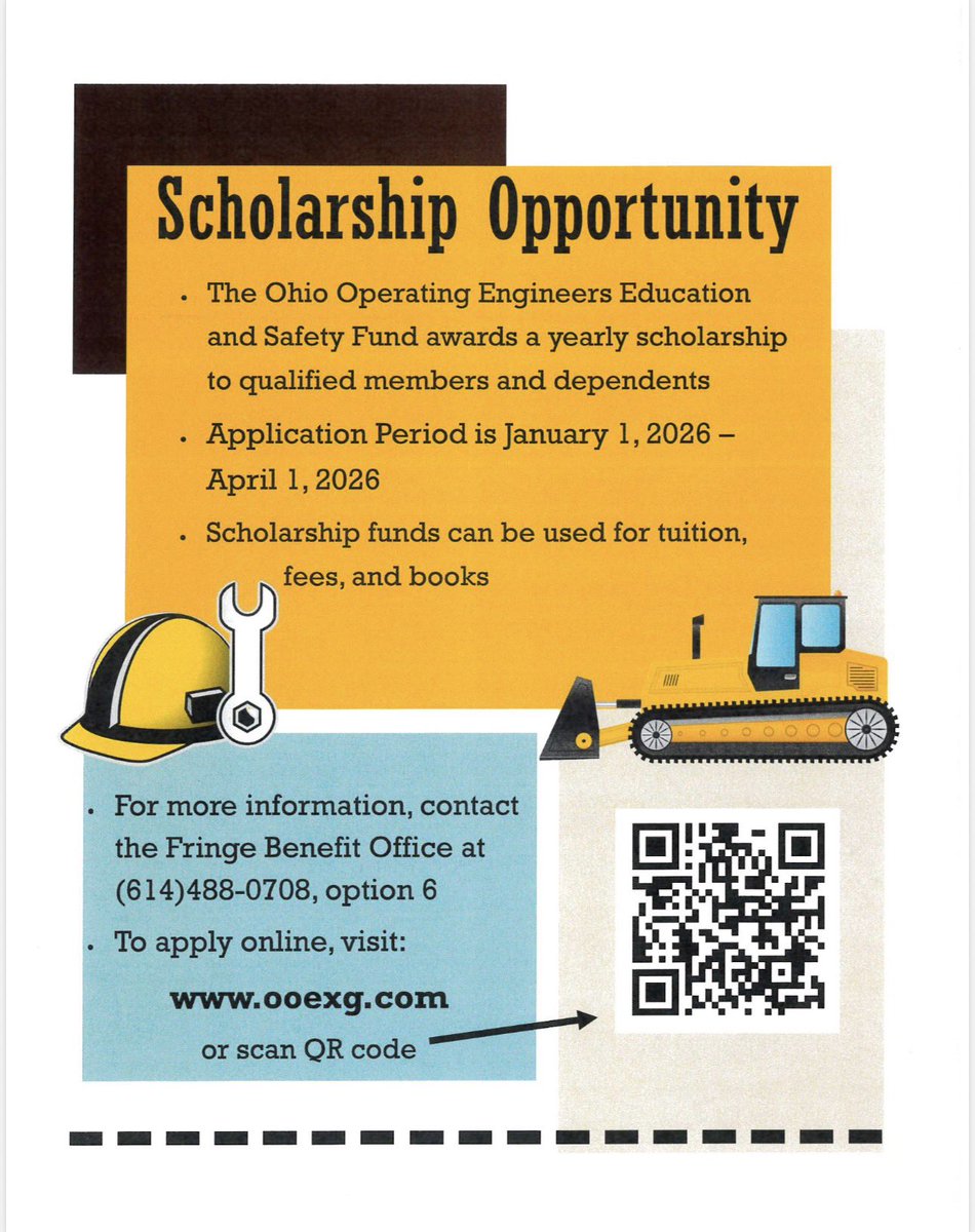 Attention Scholarship Opportunity! Please check out and apply today online or scan for QR code below.