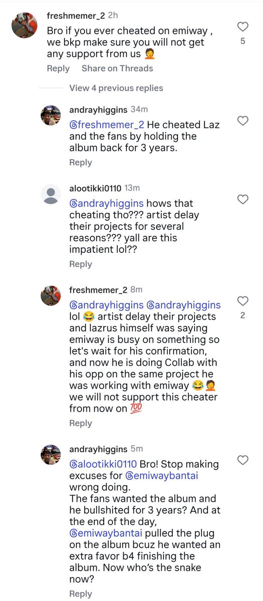 raju_innocentev's tweet photo. Andray Higgins who is a team member and friend of Lazarus was commenting everywhere that DTA is canceled and it is because of Emiway

Read his replies in the attached screenshots⬇️⬇️⬇️ https://t.co/pbzuTUqYj3