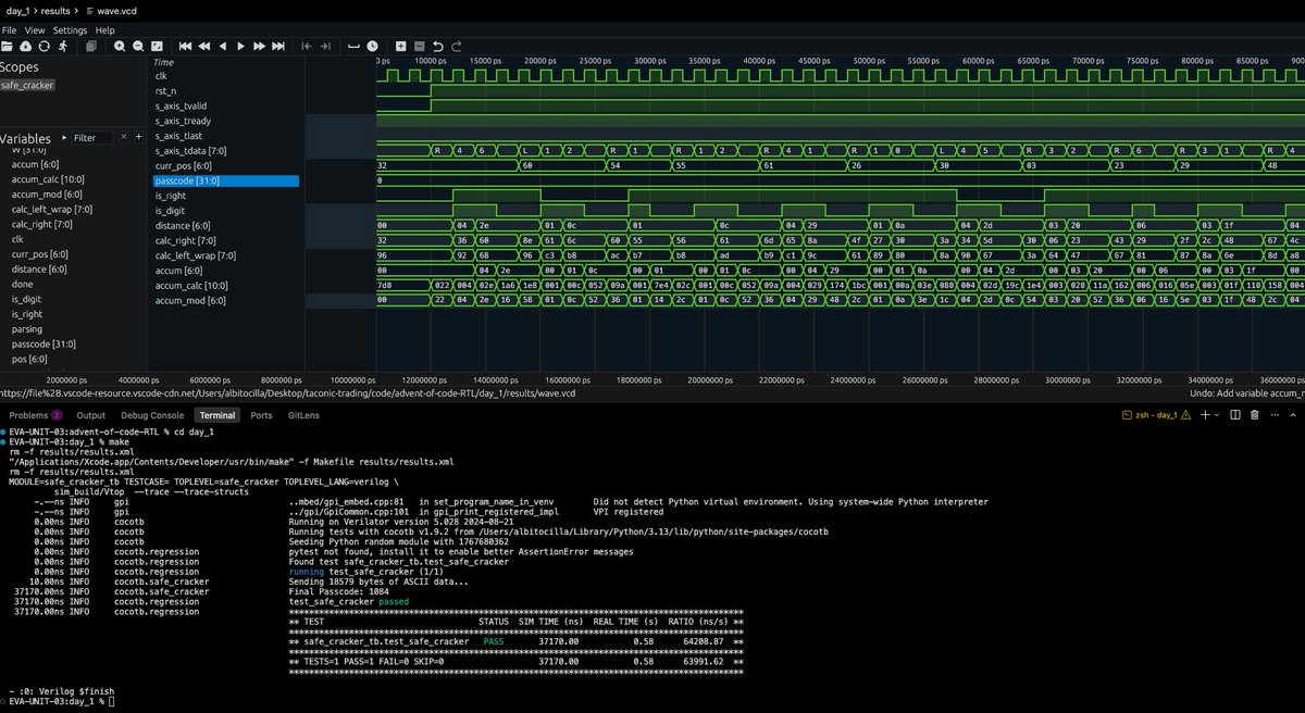 bubbleboi's tweet photo. Solved in system verilog https://t.co/ORVgGV2cVp
