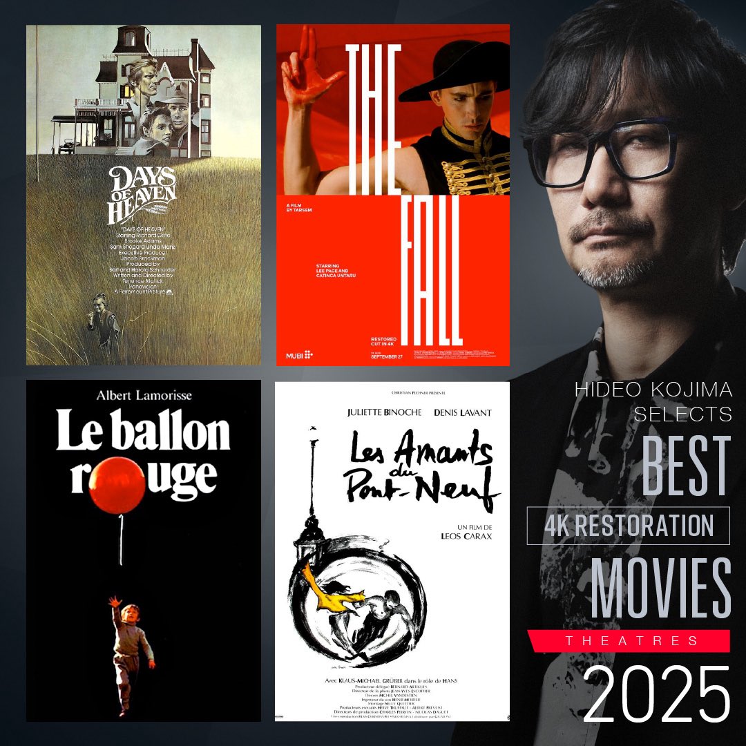 The order is based on when I watched them.

Streaming – Drama
Adolescence
El Eternauta (The Eternaut)
Pluribus
Last Samurai Standing

Streaming – Movies
Frankenstein (also released in theaters)
KPop Demon Hunters

4K Revival Theatrical Releases
Days of Heaven 
The Fall 
Le ballon