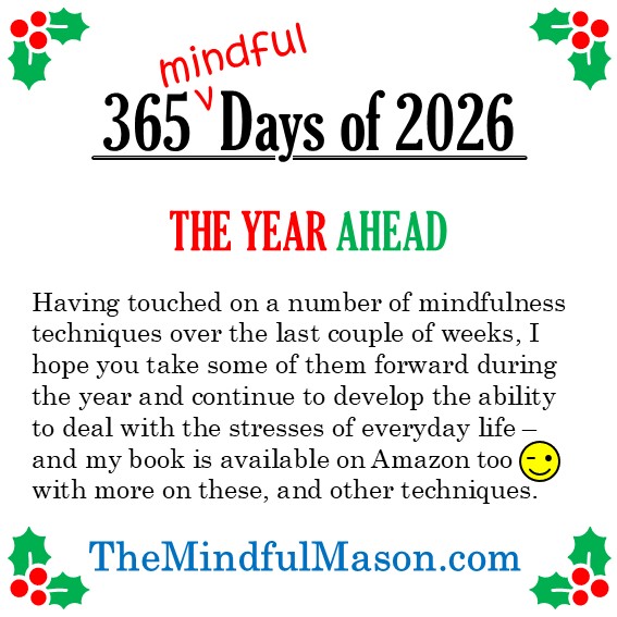 TheMindfulMason's tweet photo. Your next challenge is to carry on some of the techniques for the rest of the year and make every day a day when you think, and act, Mindfully.

If it helps, the Kindle version of my book, The Mindful Mason, is FREE until the end of this week - hop over to Amazon and get a copy. https://t.co/zcTYi0y62P