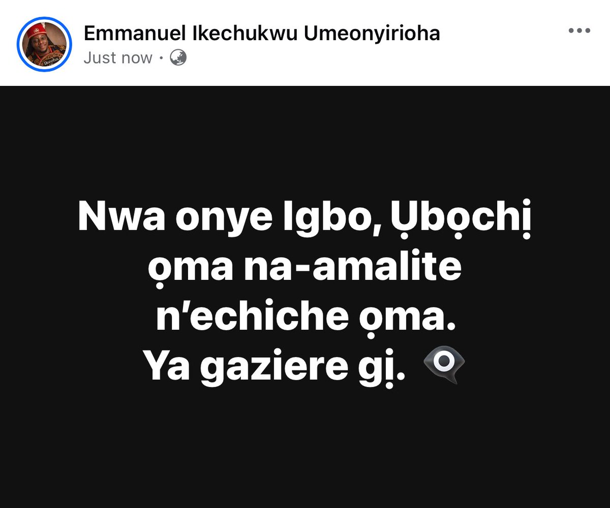 Dr. Emmanuel Ikechukwu Umeonyirioha (ikéọha) tweet media