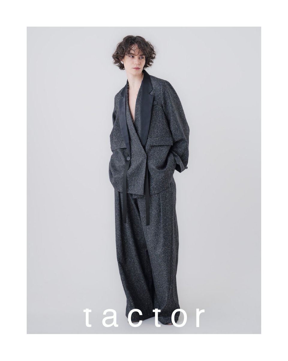 Tactor_jp's tweet photo. tactor / タクター
tブランド名のtactorは、[触知できる・触って分かる]という意味をもつtactileから派生させたもの。

国内産地と取り組むテキスタイルやオリジナルプリント、コントラストあるシルエットが共鳴し合い、身に着けた人を開放し、日常の一歩先へと力強く後押しします。 https://t.co/9MtbdxDIc6