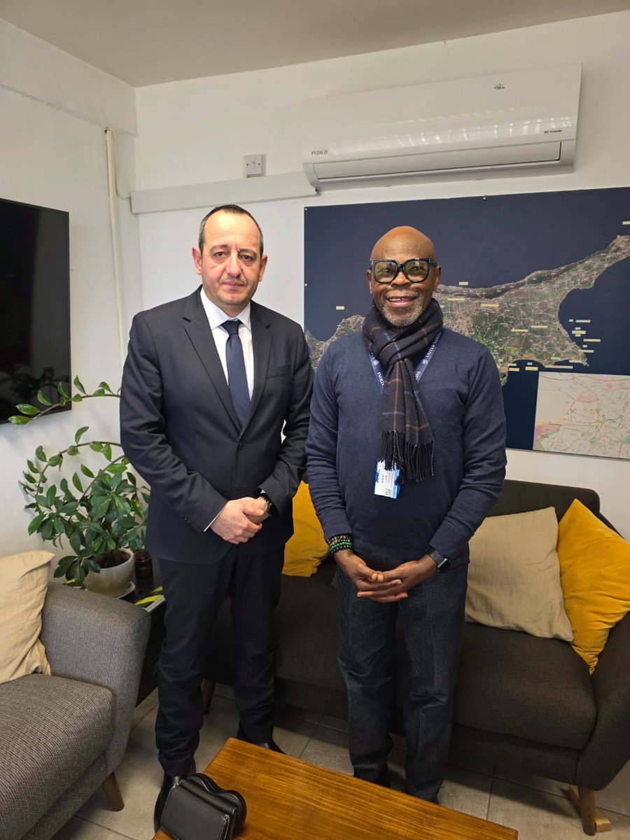 GeadisGeadi's tweet photo. Meeting with @UN_CYPRUS Senior Advisor Aderemi Adekoya to discuss the recent Turkish violations in the UN Buffer Zone, how Greek Cypriot farmers can continue to cultivate their land there, and the need for a more fair and balanced stance from the United Nations. @ecrgroup @ELAMCY https://t.co/OMpnCLe0SG