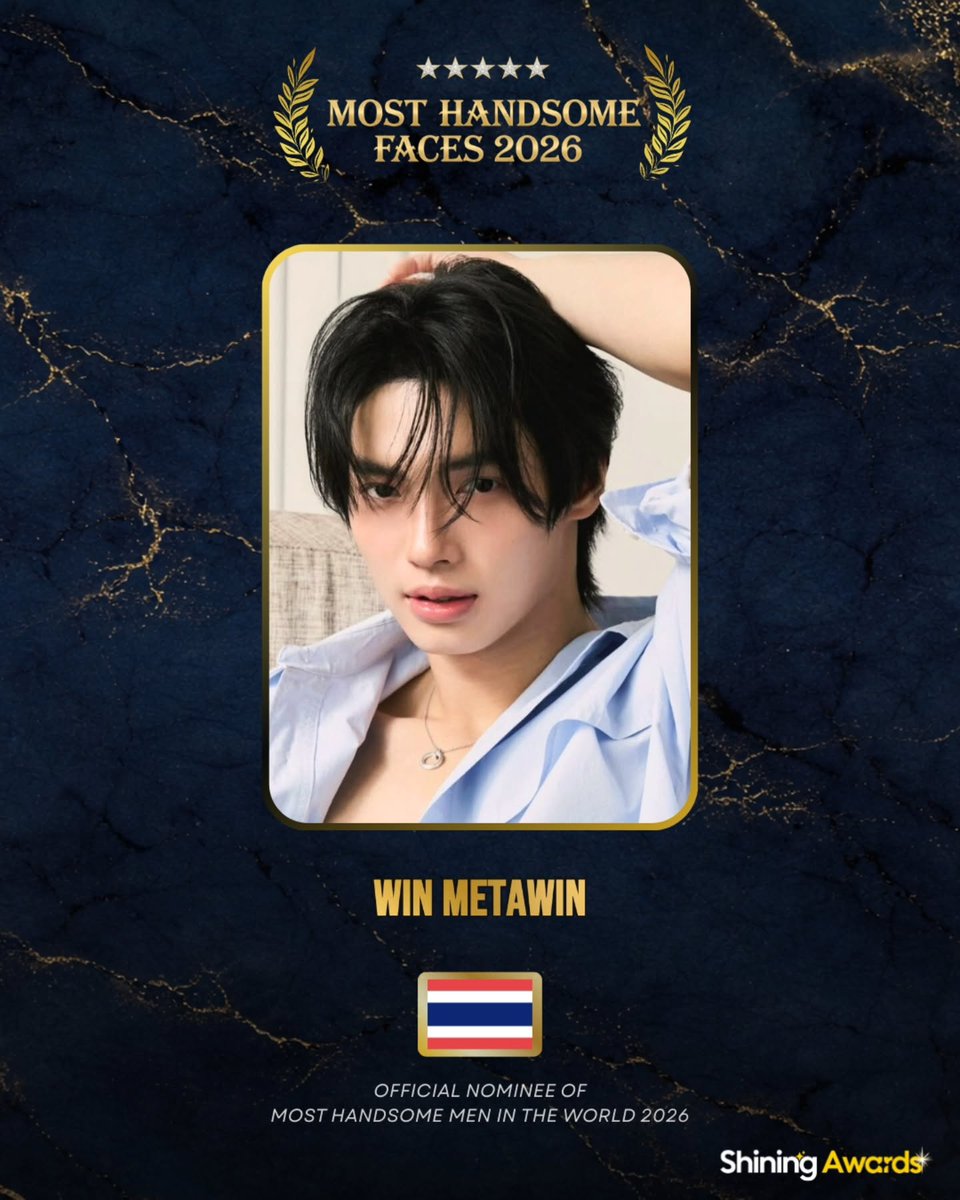 Mr_Markcute's tweet photo. MOST HANDSOME MEN IN THE WORLD 2026✨ OFFICIAL NOMINEE
📣 VOTE NOW to support
⭐️ Win Metawin 🇹🇭
🗳 Vote via the link
https://t.co/SUmmlXvm0T
⏱️ Vote once every hour
📅 Voting closes Dec. 31, 2026
#MostHandsomeMen2026 #ShiningAwards #ThaiStar #FanChoice #winmetawin️️ https://t.co/yICh7ilqsn