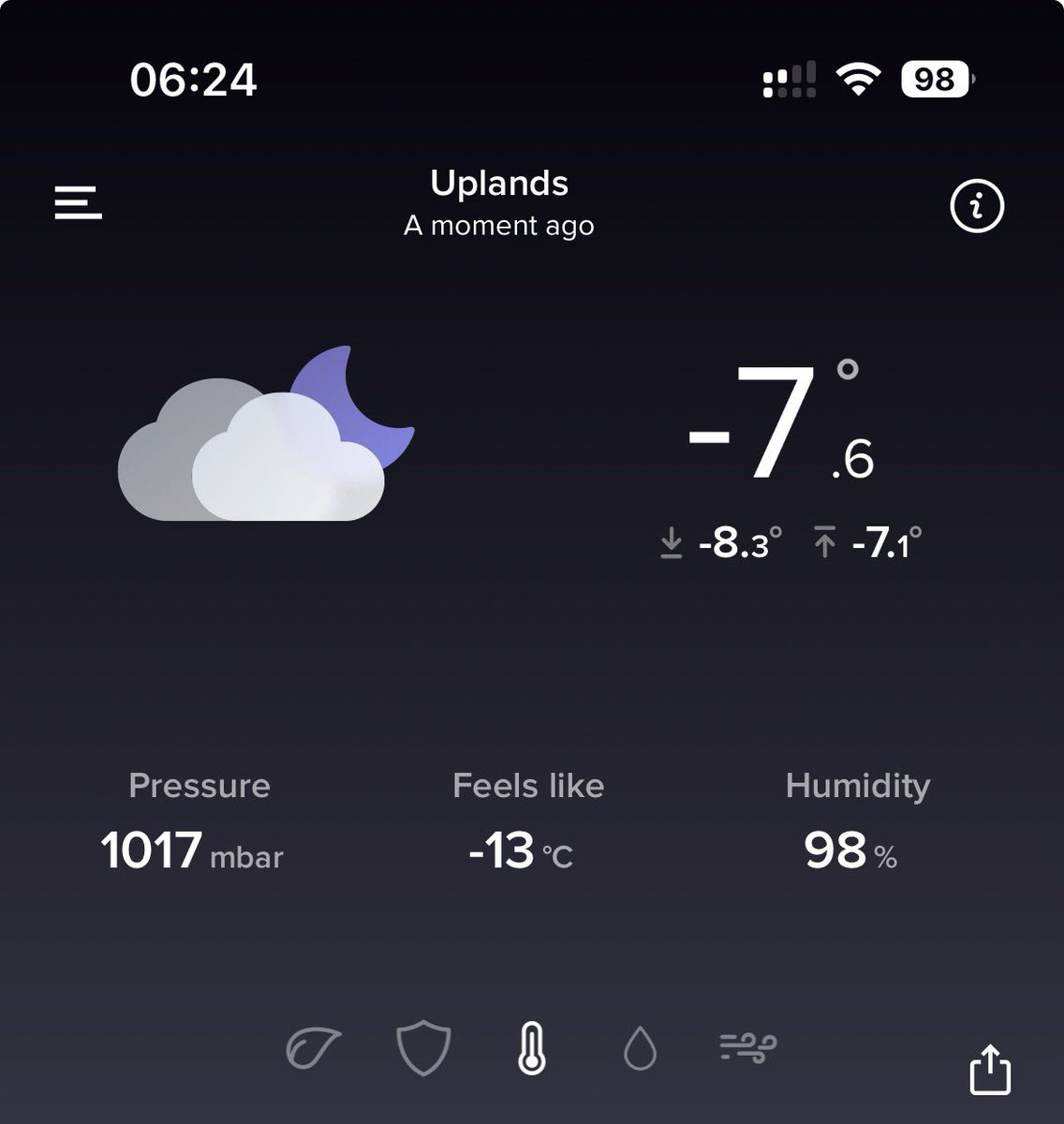 Bit parky this morning… assume will get colder as sun comes up too