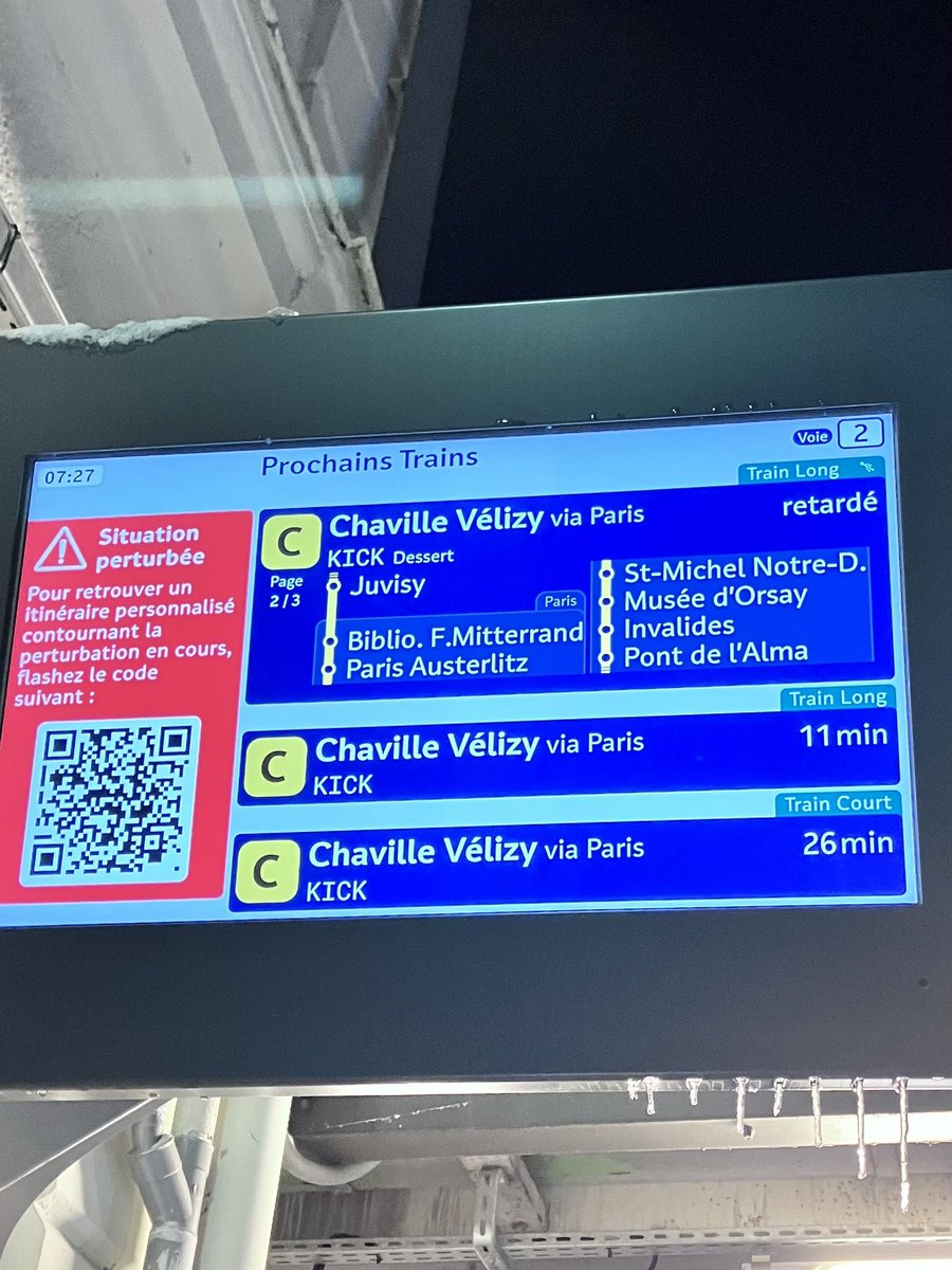 rvlimo's tweet photo. @RERC_SNCF help discours contradictoires en gare de saint Chéron + affichage + IDF mobilité = y a t il des trains qui arrivent à Paris ? https://t.co/niQnh6jeGt