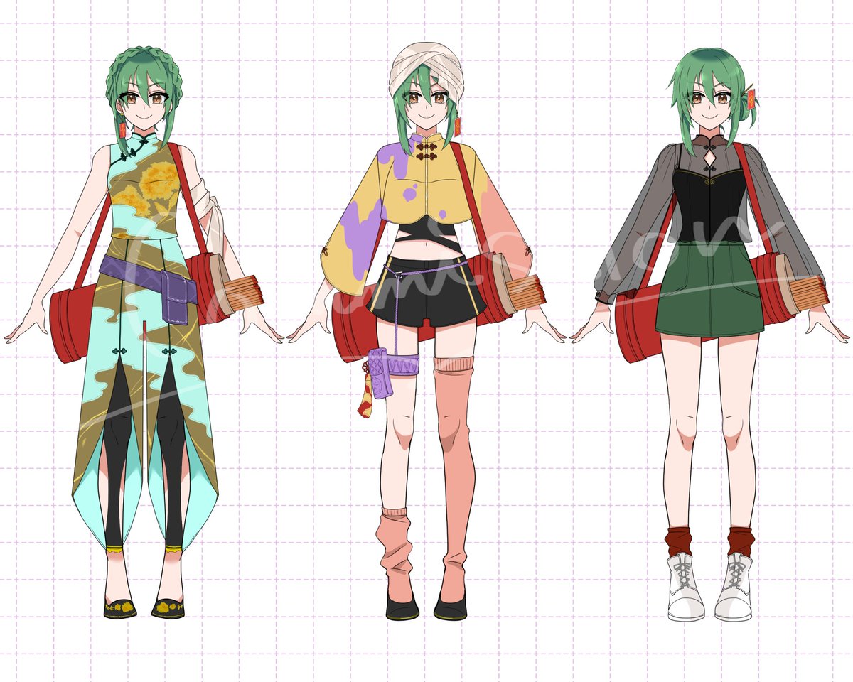 衣装提案イラストを作成しました。身軽に動き回る占い師さんイメージで自由に作成させていただきました。お好きにアレンジしてご活用いただければ幸いです。リピートご依頼ありがとうございました！
skeb.jp/@botanyaynatod… #Skeb #Commission #有償依頼