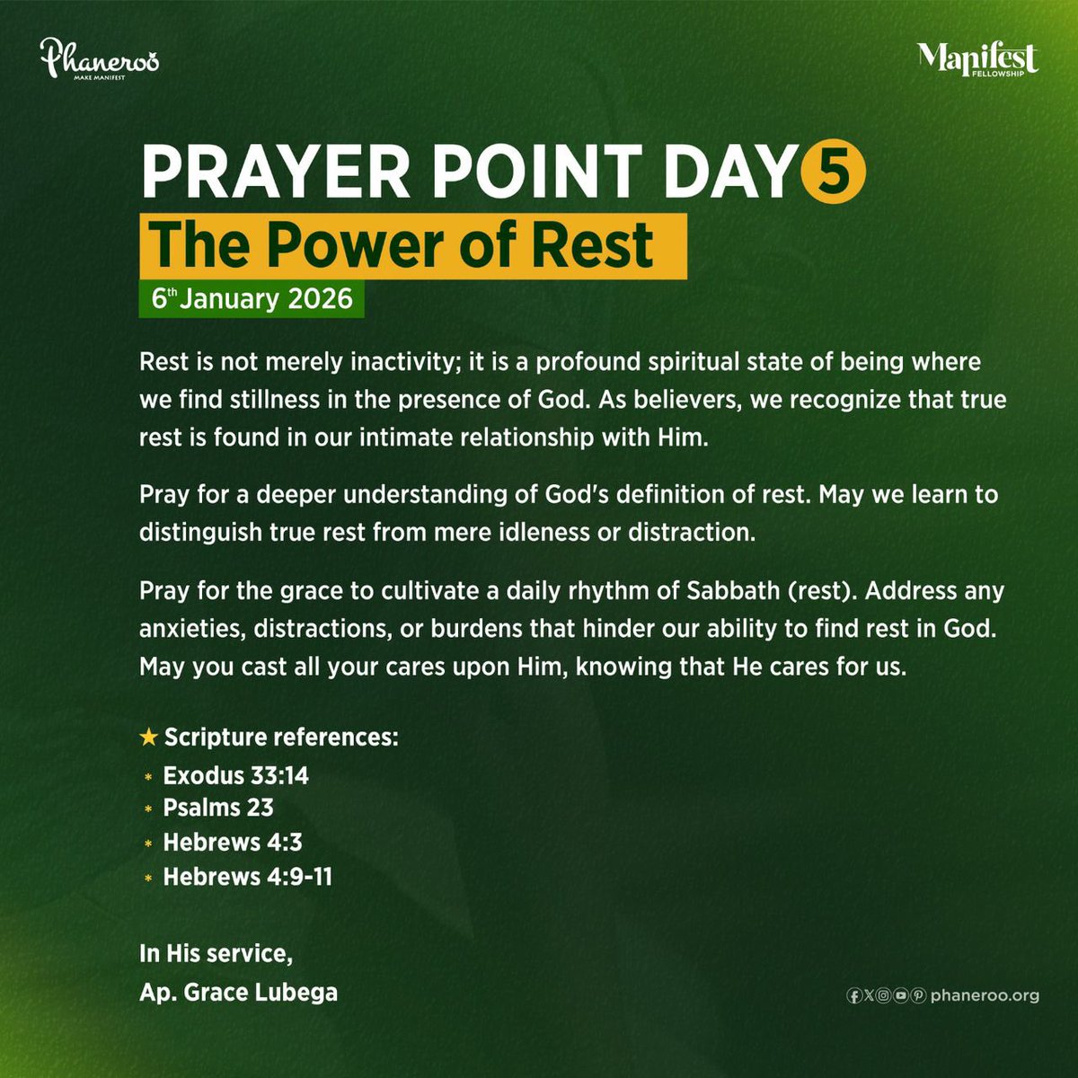 🔥Prayer Point - Day 5: THE POWER OF REST