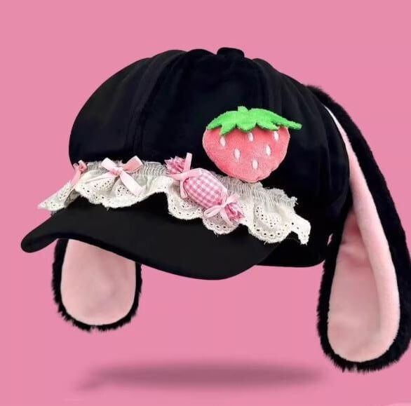全２カラー　うさ耳付きいちごベレー帽💖
yumekawagirl.com/items/129225557