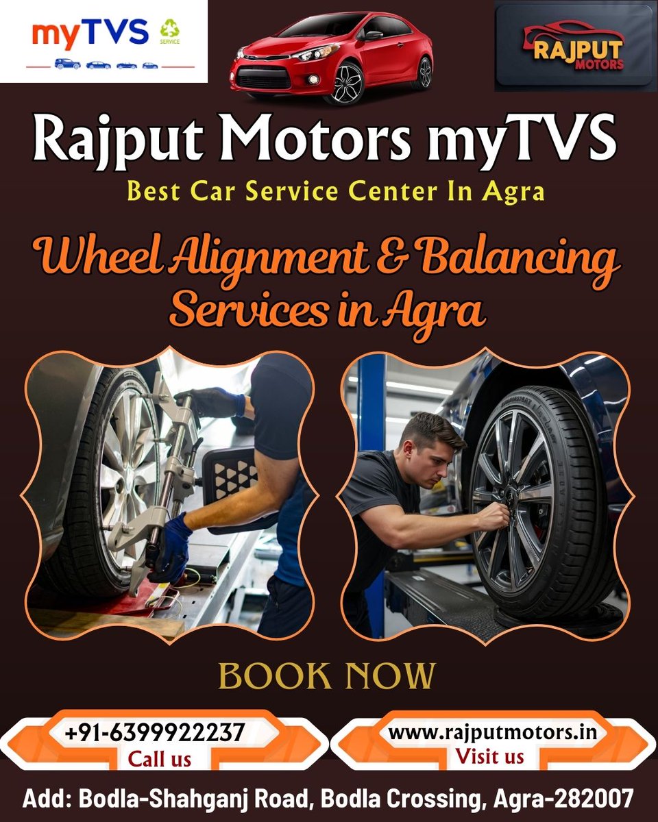 RajputMotors's tweet image. If you’re searching for the Best Wheel Alignment and Balancing Service Near Me in Agra, Rajput Motors myTVS offers precise and reliable solutions for all car models. 

📞 Call Now: +91 6399922237
🌐 Visit Us: rajputmotors.in/wheel-alignmen…

#WheelAlignmentService #WheelBalancingService