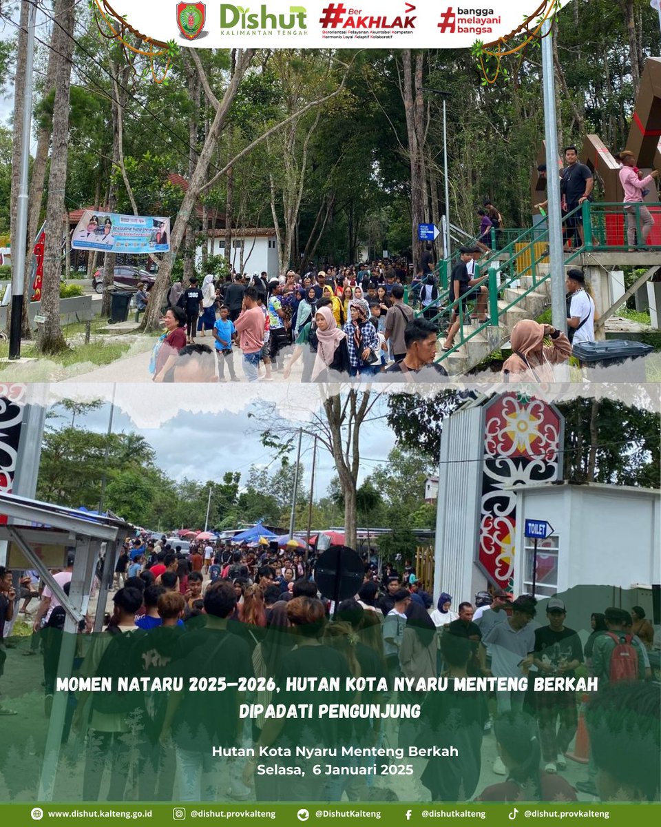DishutKalteng's tweet photo. Momen Nataru 2025–2026, Hutan Kota Nyaru Menteng Berkah Dipadati Pengunjung
#kaltengmakinberkah
#kaltengberakhlak
#dishut
#dishutprovkalteng
#kalteng
#palangkaraya
#asnberakhlaksukaikan https://t.co/klEaYIz4pT