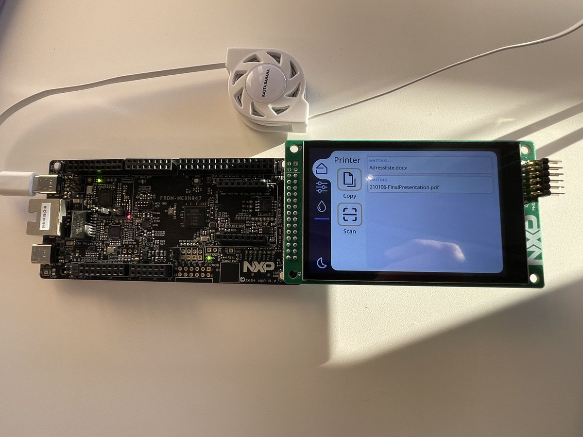 NXP のマイコン FRDM-MCXN947 で Zephyr で Slint の printerdemo_mcu