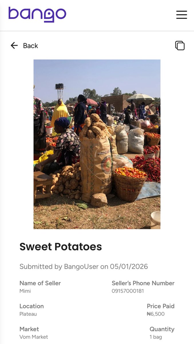 ThisIsAdemuyiwa's tweet image. Nigerian farmers are our superheroes. 

If this big bag was bought for N6,500 from a trader, how much is the farmer making from it? 

Yes! It was bought for N6,500. 

#BuildingBango