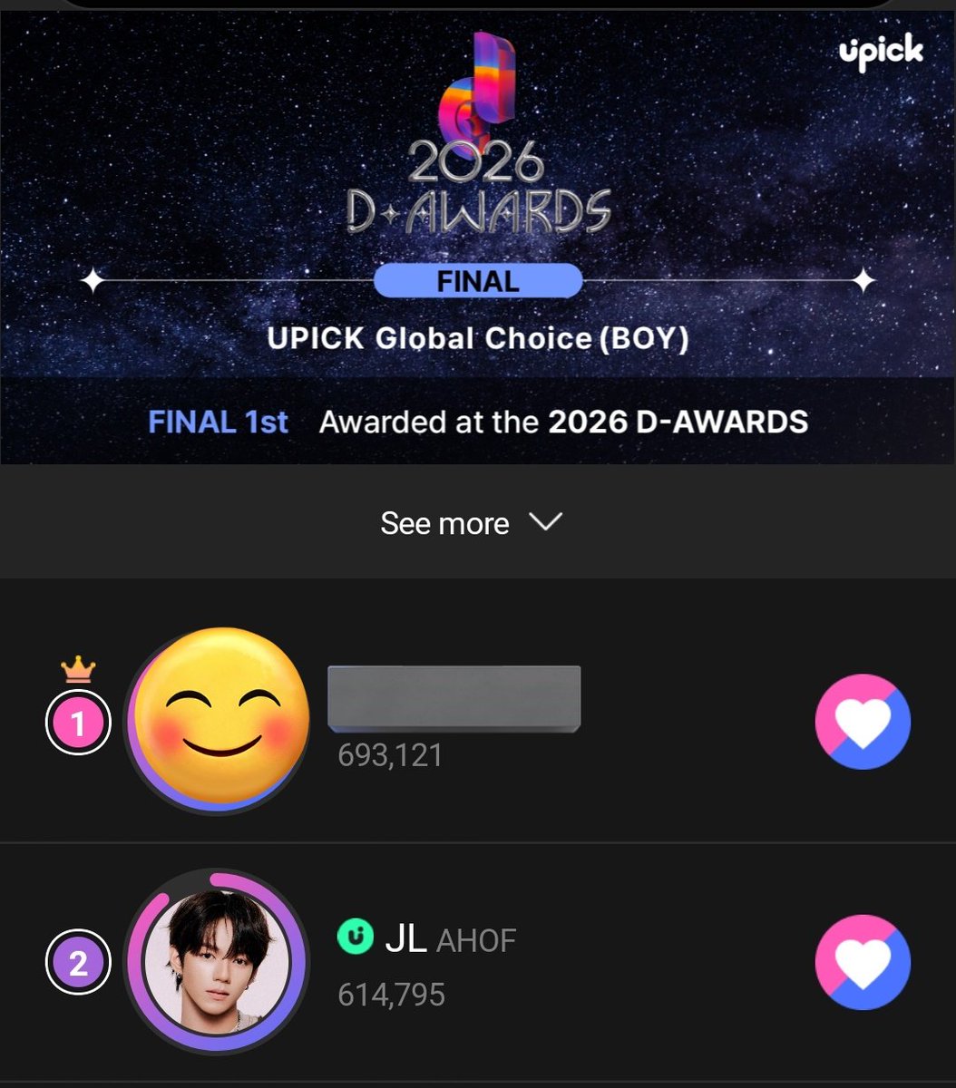 militant_jlist's tweet image. 🚨 URGENT 🚨

Download UPick app and collect as many jams as you possibly can. You can use multiple accounts.

Vote JL under 'Global Choice (Boy)' category. If he wins, he will receive a trophy and deliver a speech during the award ceremony. Let's go!!! 

#JL #제이엘