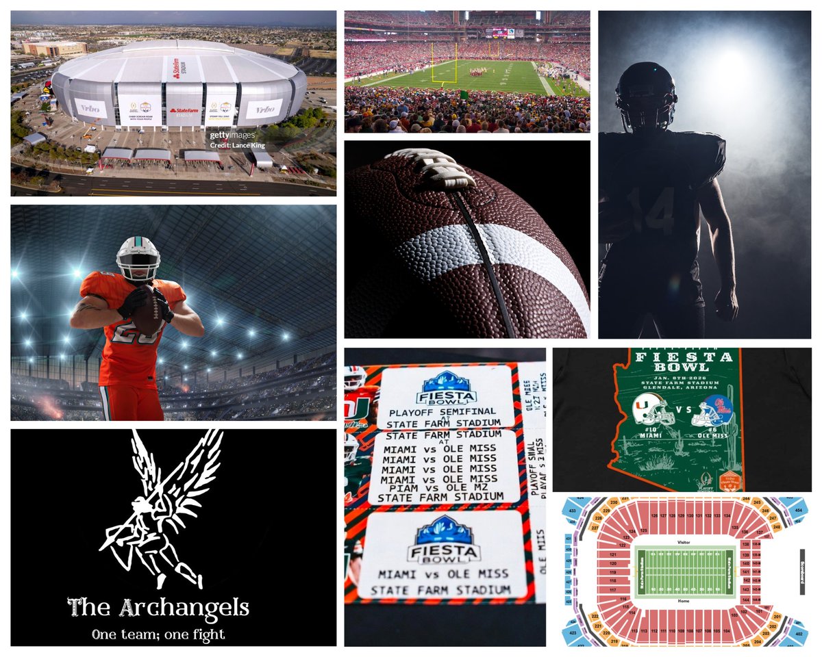 Howdy folks! We've got a group of 5 free outstanding tickets to the upcoming Fiesta Bowl featuring Miami vs. Ole Miss at State Farm Stadium in Glendale, Arizona, on this Thursday January 8, 2026! These are available at no cost to military personnel (all branches e.g., Army, USMC,
