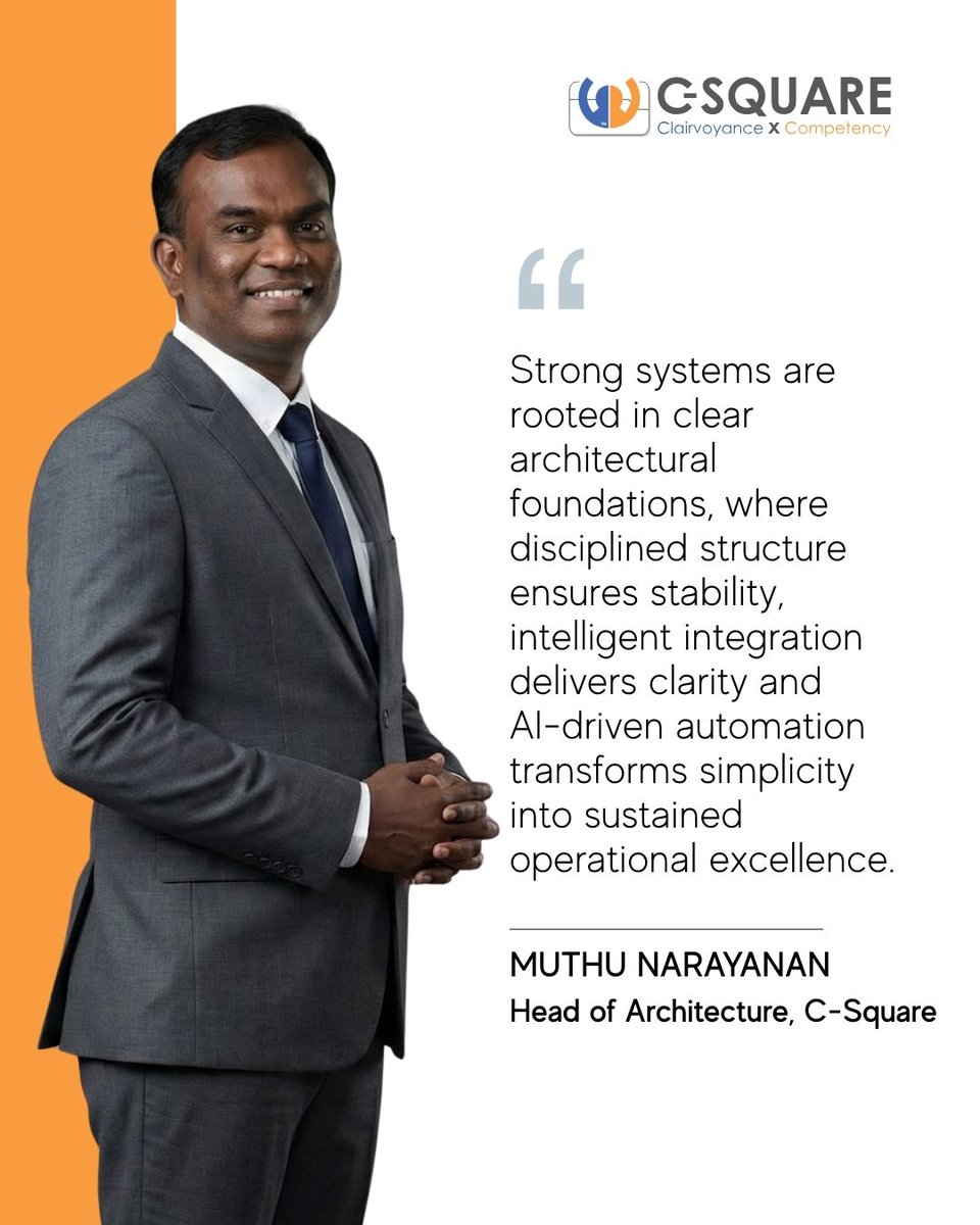 C_SQUARE_INFO's tweet image. At C-Square, we focus on building systems where structure ensures stability, integration creates clarity and simplicity drives operational excellence — today and for the future.

#Csquare #PharmaTechnology #SystemArchitecture #EnterpriseArchitecture #DigitalFoundation #PharmaIT