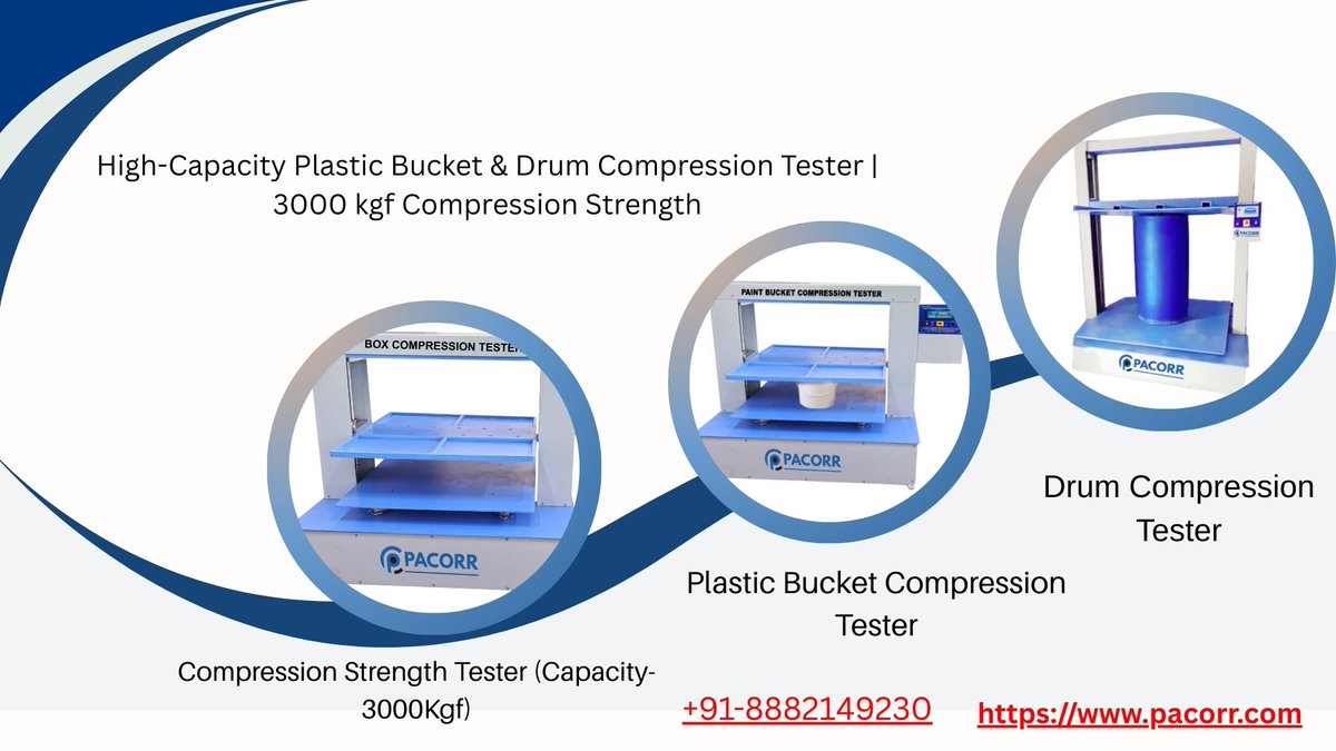 pacorr_testing's tweet image. Plastic Bucket &amp;amp; Drum Compression Tester – 3000 kgf
Reliable testing for stacking &amp;amp; compression strength.
Built for quality control and industrial use.

pacorr.com/product/compre…

#CompressionTester #DrumCompressionTester #PlasticPackaging #QualityControl