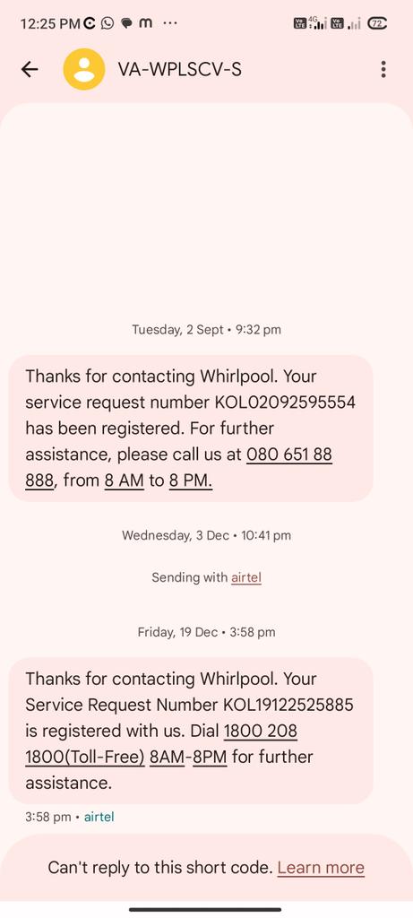 mdmaruf84's tweet photo. I prchd a @whirlpool rfgtr, but ice is not frmng in the dpr
I've raised multiple cmplnts 4 replacement but cstmr care, srvcs cntr,&amp; retailer kp redirecting me 2 each other.This is cler cnsmr hrsmnt.@WhirlpoolIndia @WhirlpoolCorp
@MarcBitzer Please look into this urgently. https://t.co/wHjCE5kkk8