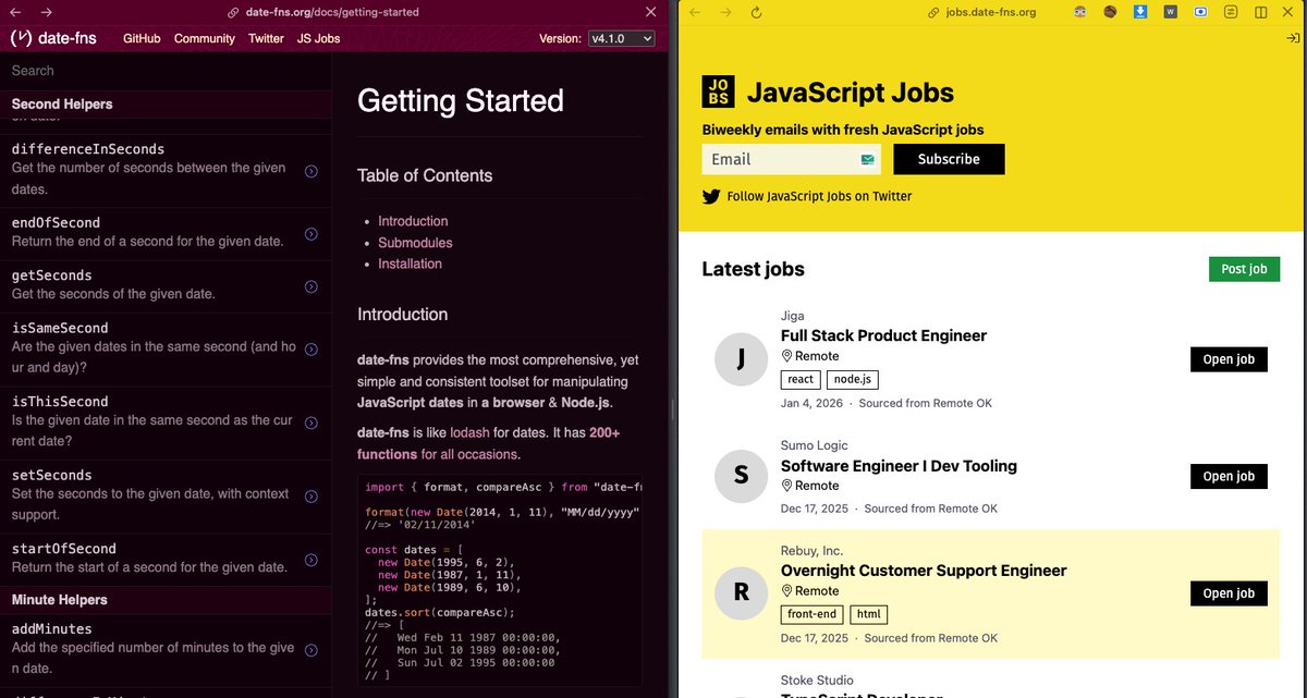 Wasn't expecting a date library to have a job listing page