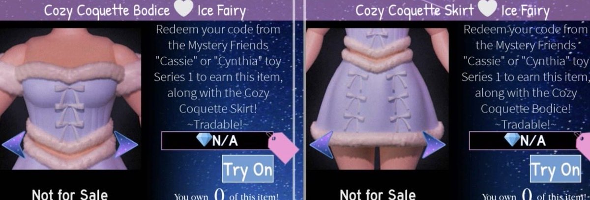 iingriid_c's tweet photo. selling mystery friends items:

~ cozy coquette ice fairy set (450k)
~ bubbly beach dress (150k)
~ twinkle wishes dreamy dress light fairy (600k)

#royalehigh #royalehightrading #royalehightrades #royalehightrade #royalehighselling #royalehighhalo #royalehighroblox #rh https://t.co/OWOKREu21A