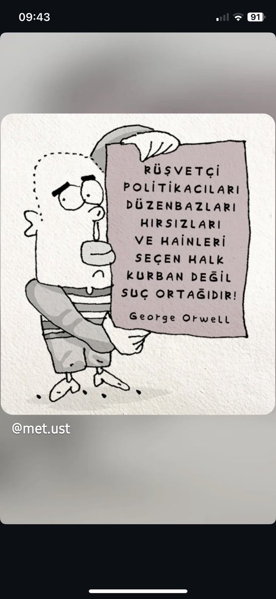 ErozanSevki's tweet image. Ben demedim George Orwell dedi