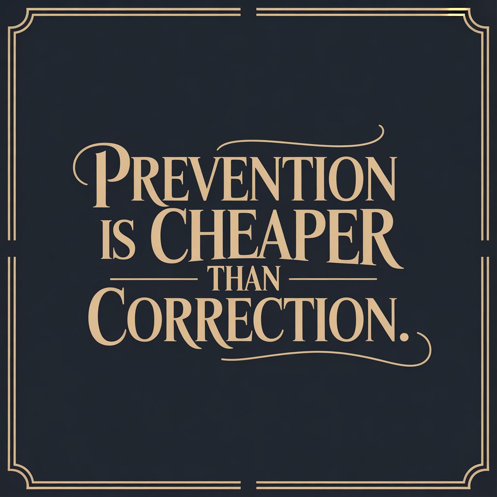 VGNC2's tweet photo. Prevention is cheaper than correction.
Elegant gold text “Prevention is cheaper than correction.” on dark corporate background, legal document imagery, minimalist design, professional tone.
#PreventiveLaw #BusinessProtection  #VijayArora #vgnc #vipingarg #onelinethatmatter https://t.co/p44NjPhXvm