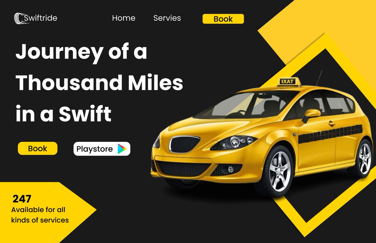 samueldefist's tweet photo. A client needed a landing page for a taxi brand: Swift ride
The goal was simple:
• Clear value in the hero
• Fast trust
• Easy booking flow
I designed a clean, conversion-focused hero section that guides users from first impression → action.
What would you improve? https://t.co/ycb9w9iI9z