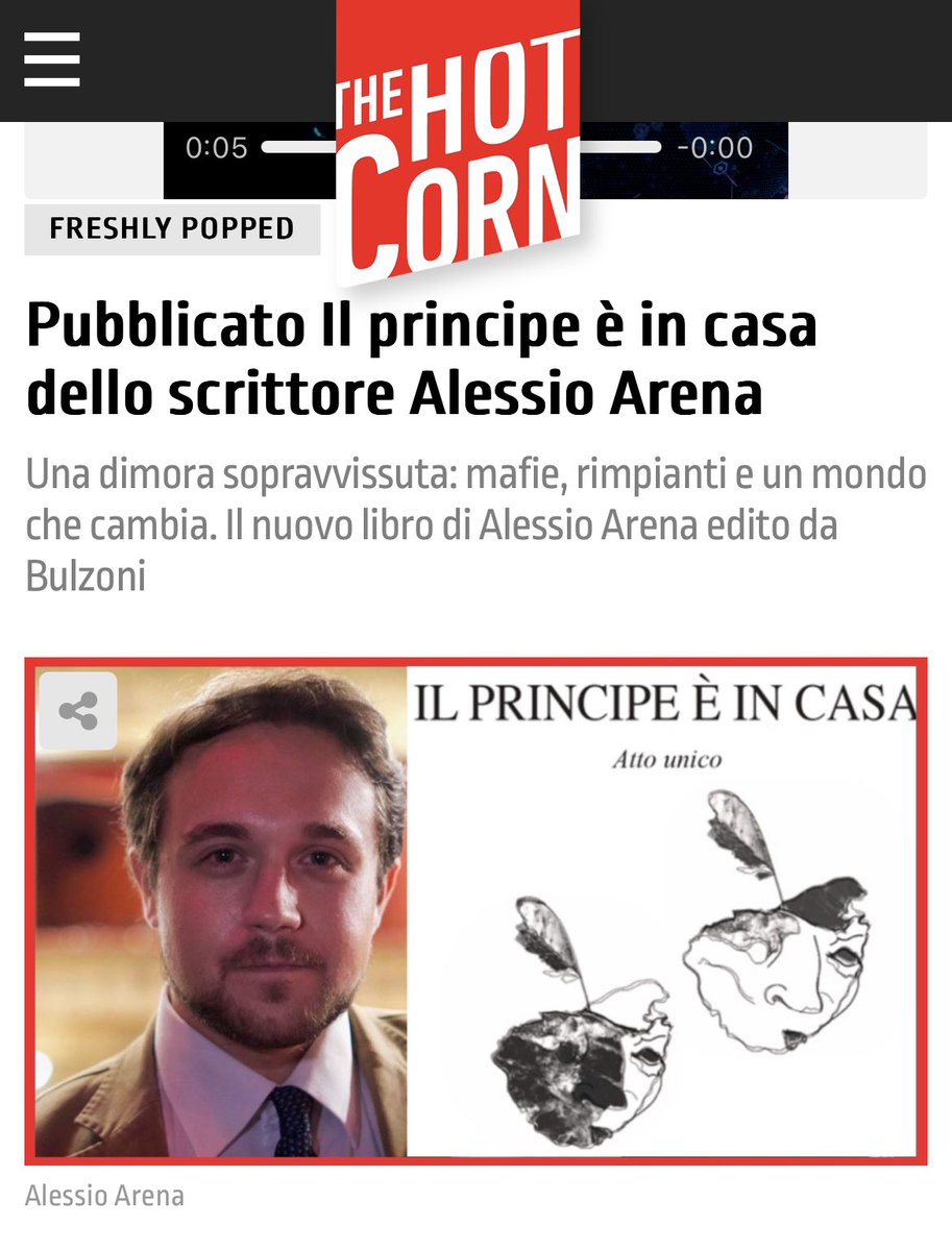 Anche The Hot Corn segnala la pubblicazione del mio nuovo libro “Il Principe è in Casa” (Bulzoni).

👇🏻
hotcorn.com/it/film/news/p…