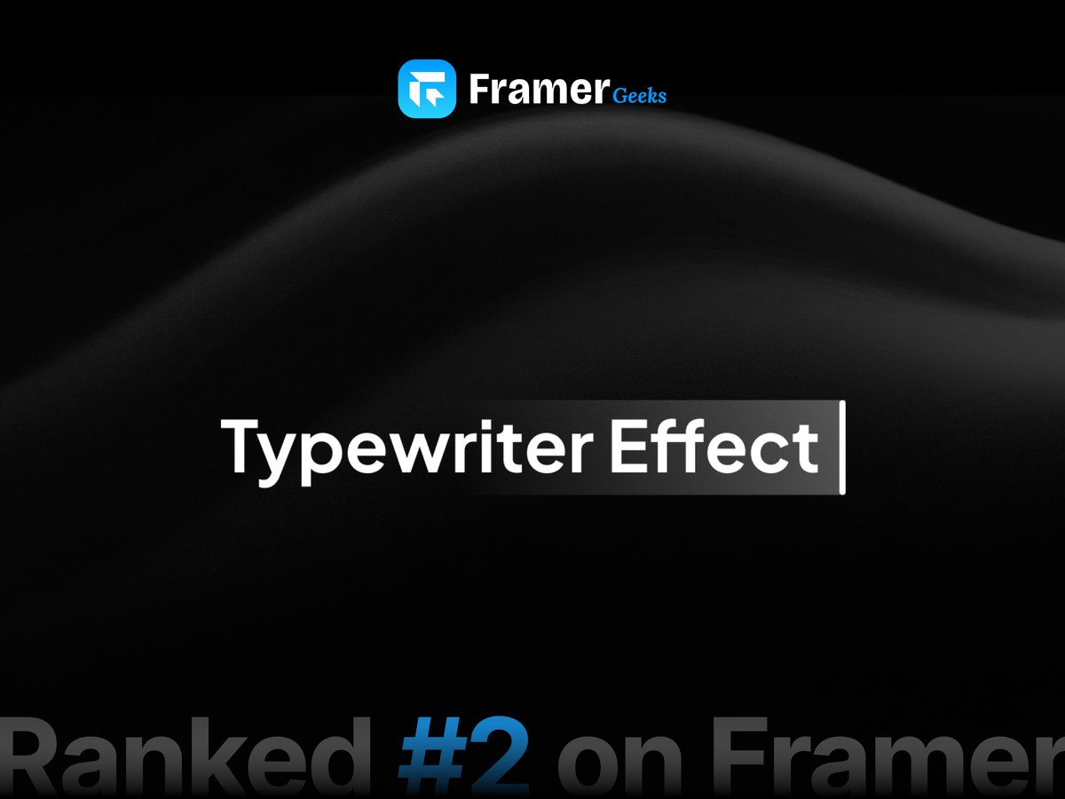 🚀Typewriter Effect - Our Top <a href="/framer/">Framer</a> Component ✨

We’re thrilled to share that our Typewriter Effect component is now ranked #2 on Framer🎉

This customizable typewriter animation cycles through words with a blinking cursor, adding a unique touch to your designs.

🔗 Check it