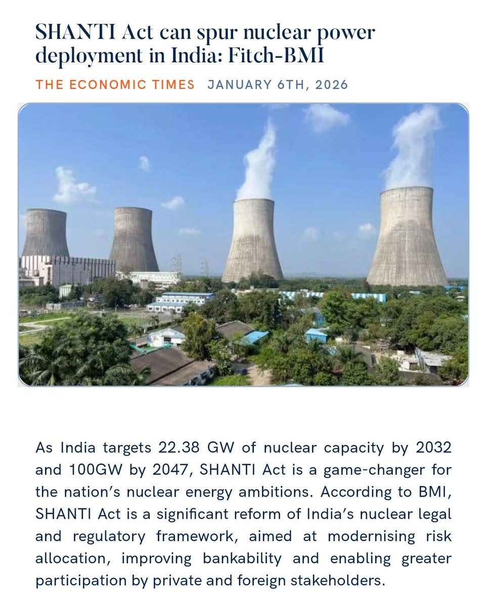SHANTI Act can spur nuclear power deployment in India: Fitch-BMI
economictimes.indiatimes.com/industry/renew… 

via NaMo App