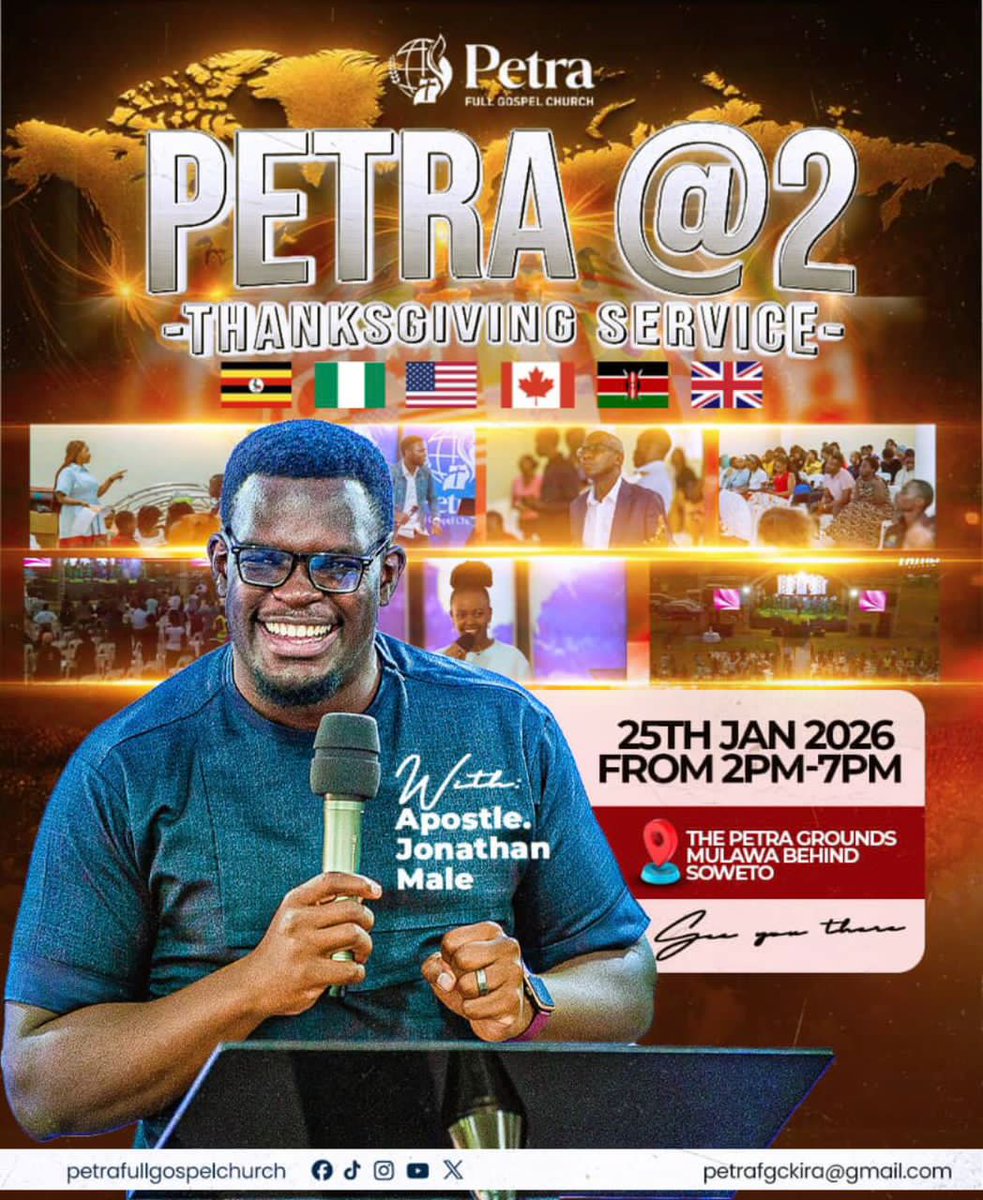 The long-awaited day is drawing near!
PETRA @ 2 Thanksgiving Service is almost here, and our hearts are filled with expectation and gratitude. Join us as we gather to give thanks, lift up the name of the Lord, and experience a powerful time in God’s presence.
25th January 2026