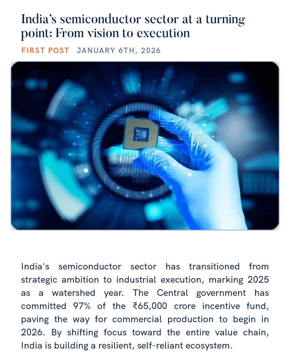 India’s semiconductor sector at a turning point: From vision to execution
firstpost.com/opinion/indias… 

via NaMo App