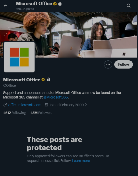 When your MicroSlop product is so unlikeable, even the main X account went protected mode. Not a individual, a COMPANY PRODUCT went protected mode. That's WIIIIILD. 
x.com/office