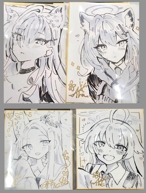 当日に描いた色紙の一部です。セイアちゃんお耳片方もふっとしすぎたね!(笑)冬毛かな
たくさん描いて勉強になりました。 