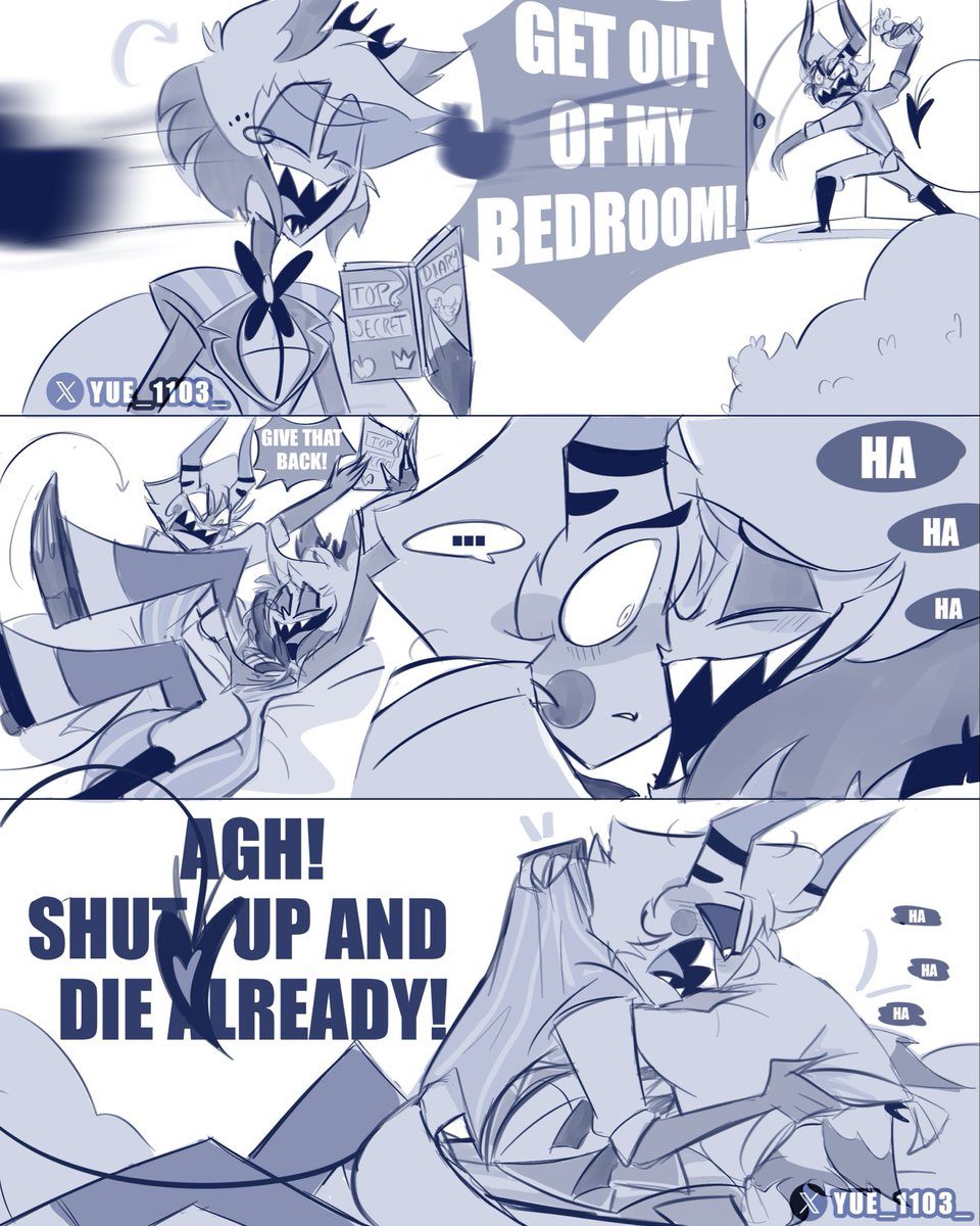 🍎: Just leave me alone!
🦌: Nop!

#alastor #lucifer #HazbinHotel #radioapple #hazbinhotelseason2 #bambilu can’t really hurt Al though