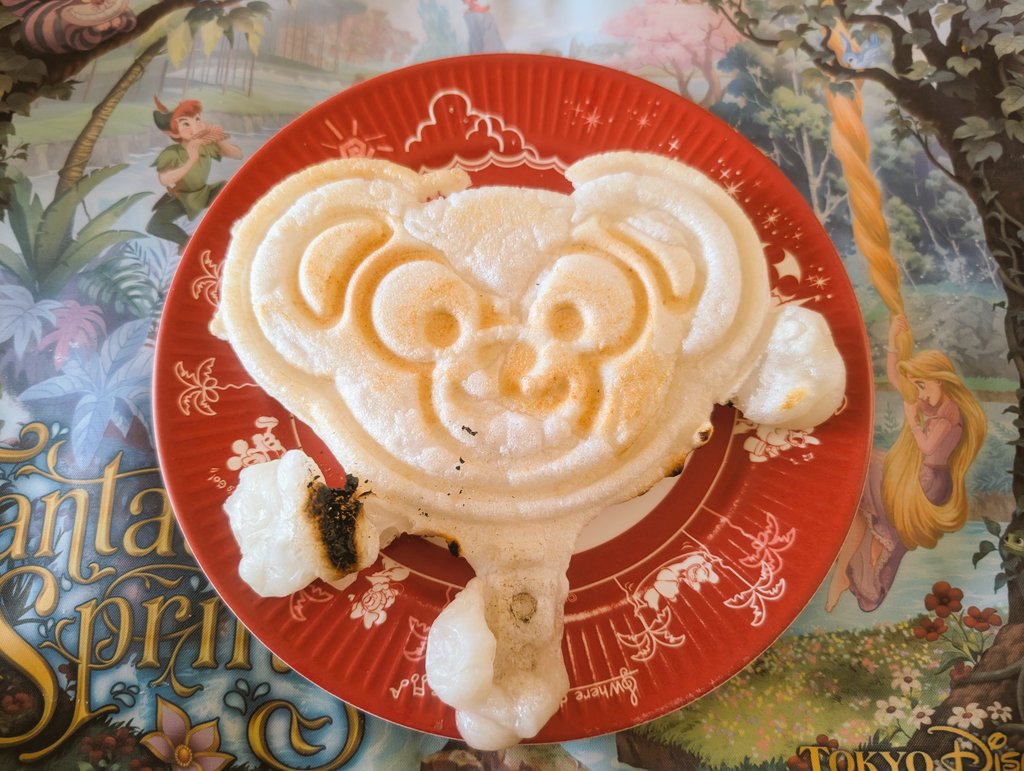 お餅をパンケーキメーカーで焼いたら想像以上に上手く焼けた件