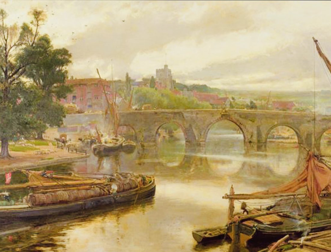 Albert Goodwin was a Victorian artist from Maidstone who was attached to the Pre Raphaelite Brotherhood and travelled the world for inspiration. SNS Solicitors wonder how only one road bridge over the Medway worked, albeit that the second bridge is relatively recent.