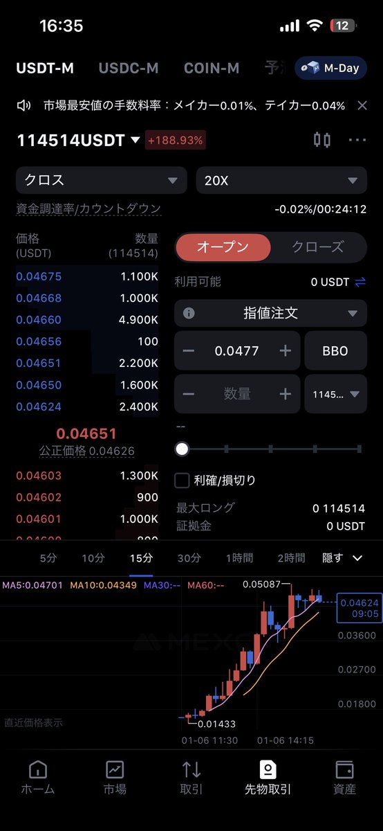 Crypto_Pilot_'s tweet photo. 114514コインが大手取引所のMEXCで先物取引開始しました！

レバレッジ最大20倍で大きく利益を上げるチャンス✨

買い方は、何らかの通貨を国内取引所→プライベート→MEXCに入金し、USDTに変換すると購入可能です🉑

以下のリンクから登録〜🔗

https://t.co/s5GS86u76u https://t.co/jNAFe0AWW0