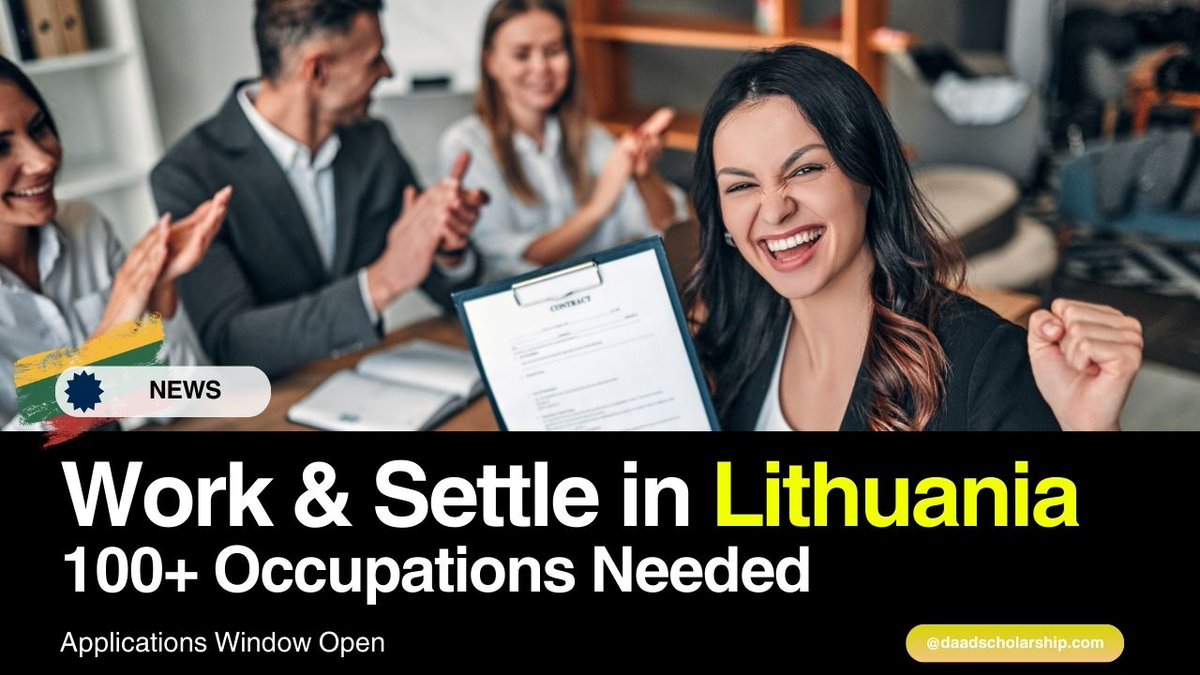 daadscholars's tweet image. Lithuania is opening its doors wider in 2026. New work visa policies now cover 100 shortage occupations, making it easier for skilled workers to move, work, and settle in Europe with their families.
 daadscholarship.com/lithuania-work…
#LithuaniaWorkVisa #WorkInEurope #EUJobs #SkilledWorkers