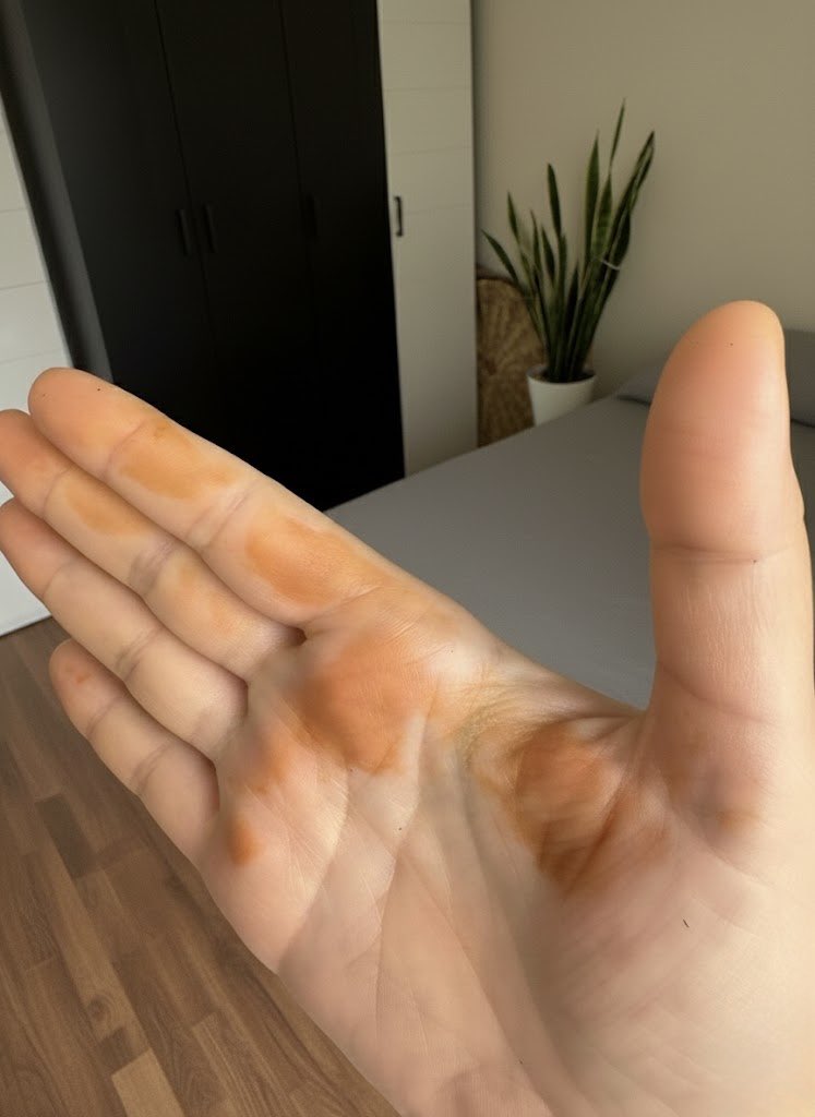 Sabah kalktığımda elimde böyle kına gibi izler vardı neden olur ?