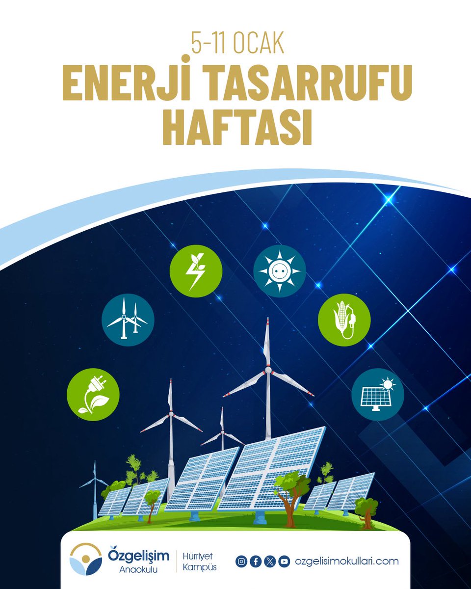 #Enerjitasarrufu bilinci, küçük yaşlarda kazanılan alışkanlıklarla şekillenir.

#ÖzgelişimAnaokulu’nda çocuklarımızla birlikte; ışıkları kapatmayı, suyu boşa akıtmamayı öğreniyoruz ve #EnerjiTasarrufuHaftası’nda, bu farkındalığı çocuklarımızla birlikte paylaşıyoruz. 🌱 🌍♻️