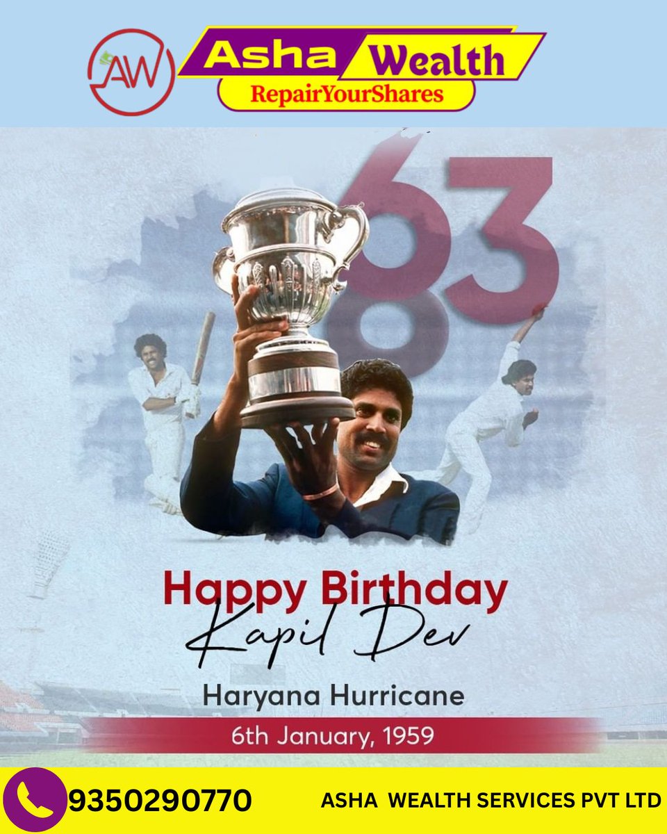 physical_shares's tweet photo. #KapilDev, Indiaโs World Cup-winning cricket captain (1983). #HaryanaHurricane โ all-rounder, legend, & coach. ๐ #AshaWealth #DuplicateShares #PhysicalShares #RepairYourShares #LostShares #IEPFassist https://t.co/q6nwKe3PAL