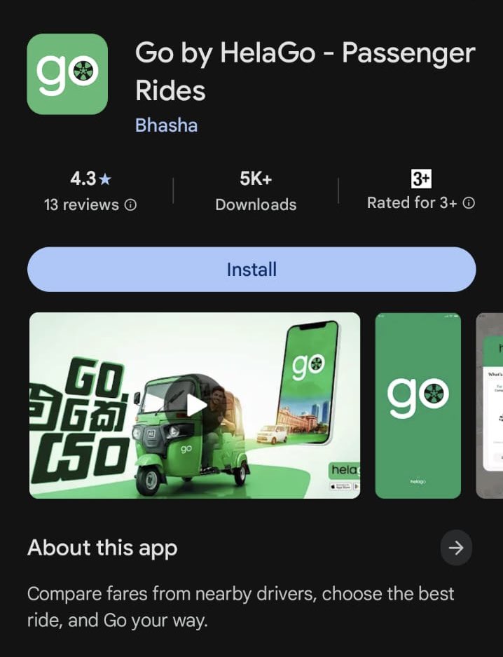 rasaljaya's tweet photo. #HelaGo App Live now! 🇱🇰

Western Province is in full operation. 

Let’s see how this goes. 

Great stuff as always @DhanikaPerera 

Here’s what stands out from my experience with HelaGo so far 👇

🔹 You choose the ride, not the algorithm – multiple fare offers from nearby drivers, visible upfront
🔹 Clear & fair pricing – no last-minute surprises or confusing fare changes
🔹 Driver-friendly model – transparent earnings and better control for drivers
🔹 Flexible payments – cash or digital, your choice
🔹 Easy access – book via the Helakuru Superapp or the standalone Go by HelaGo app

#HelaGo #SriLankaTech #LocalInnovation #RideHailing #DigitalSriLanka #Mobility #StartupSriLanka #Helakuru