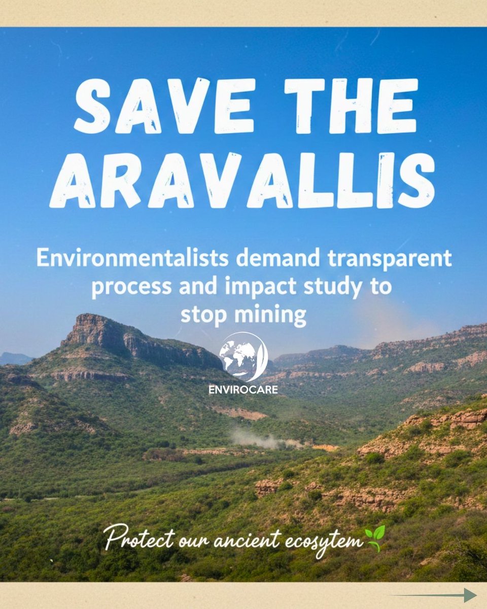 envirocare4you's tweet photo. No impact study. No transparency. No mining.
The Aravalli hills are too important to ignore.

#aravallisatyagraha #environment  #StopMining  #ClimateCrisis  #Protect https://t.co/qxh9E6shq8