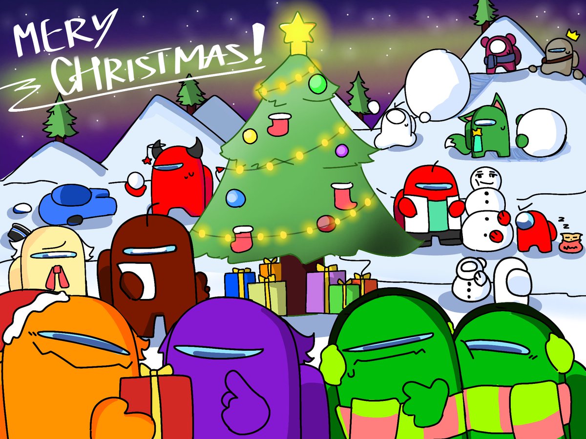 Sus_Green583's tweet photo. #AmongUs
Mery Christmas ✨ 
I'm late...🥸☝️ https://t.co/mBq1V7dUwT